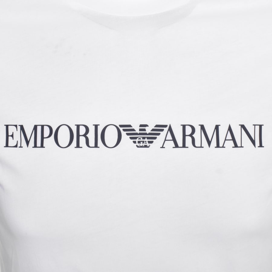 Emporio Armani logo print Cotton T Shirt White
